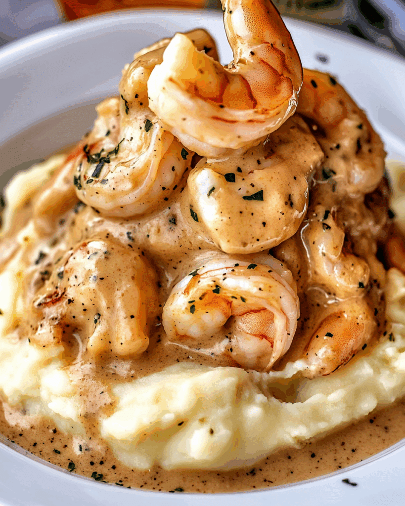 Creamy Garlic Shrimp Over Mashed Potatoes 3