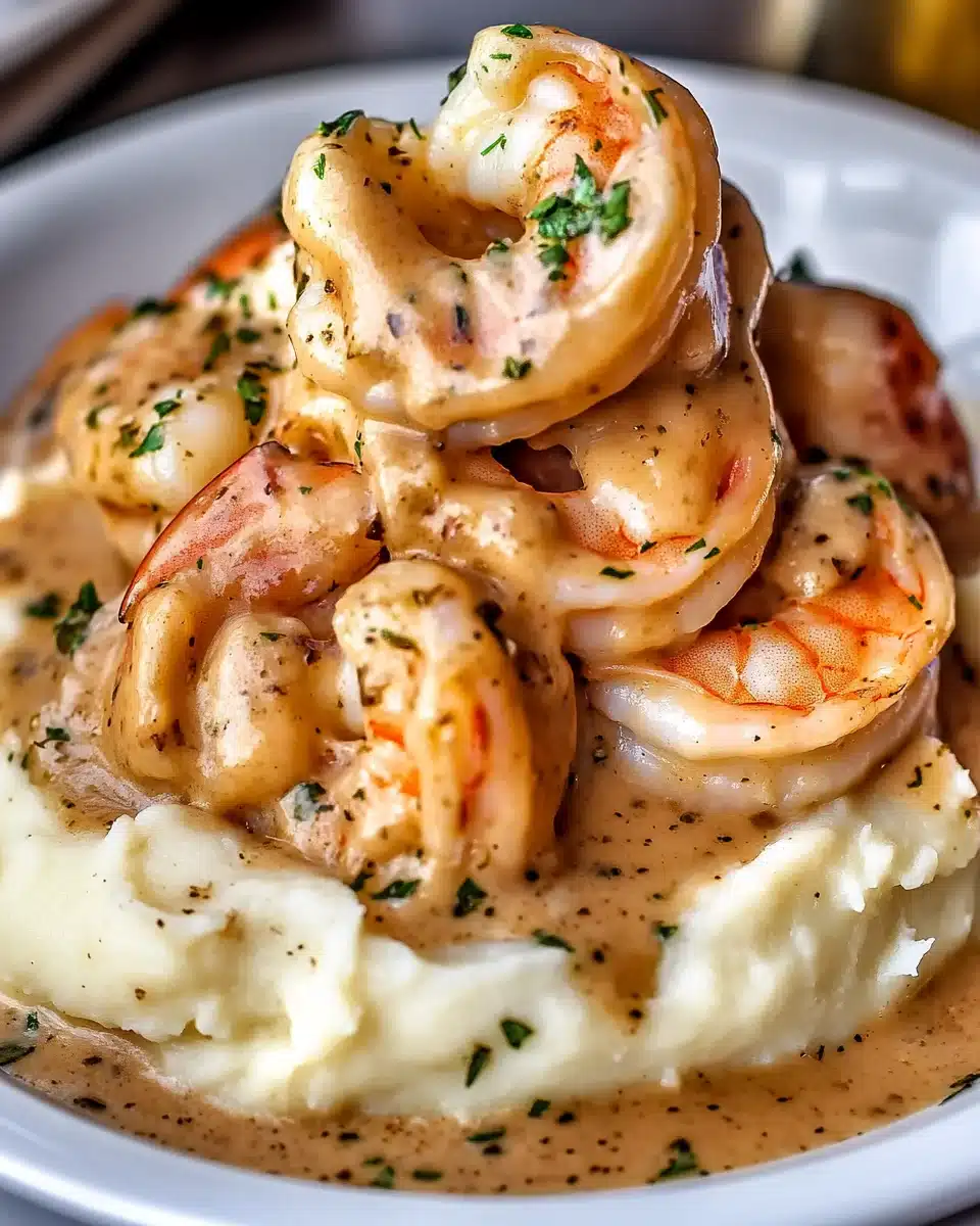 Creamy Garlic Shrimp Over Mashed Potatoes Recipe Delight