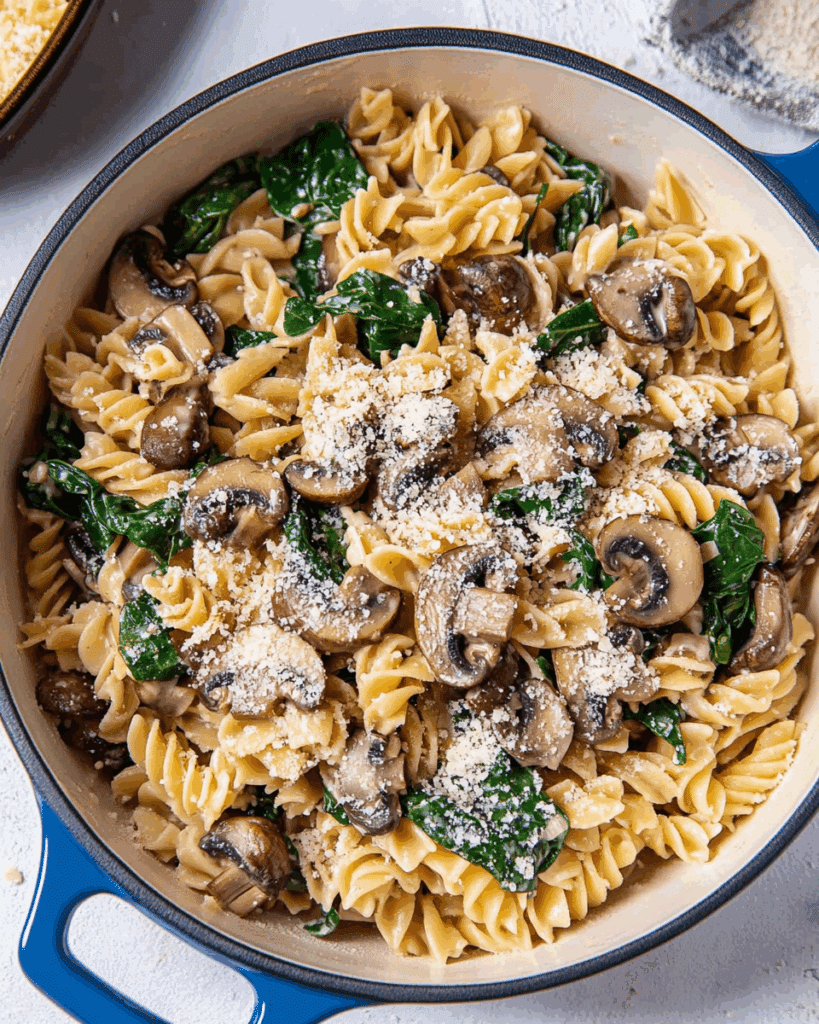 Creamy Mushroom Spinach Pasta 2