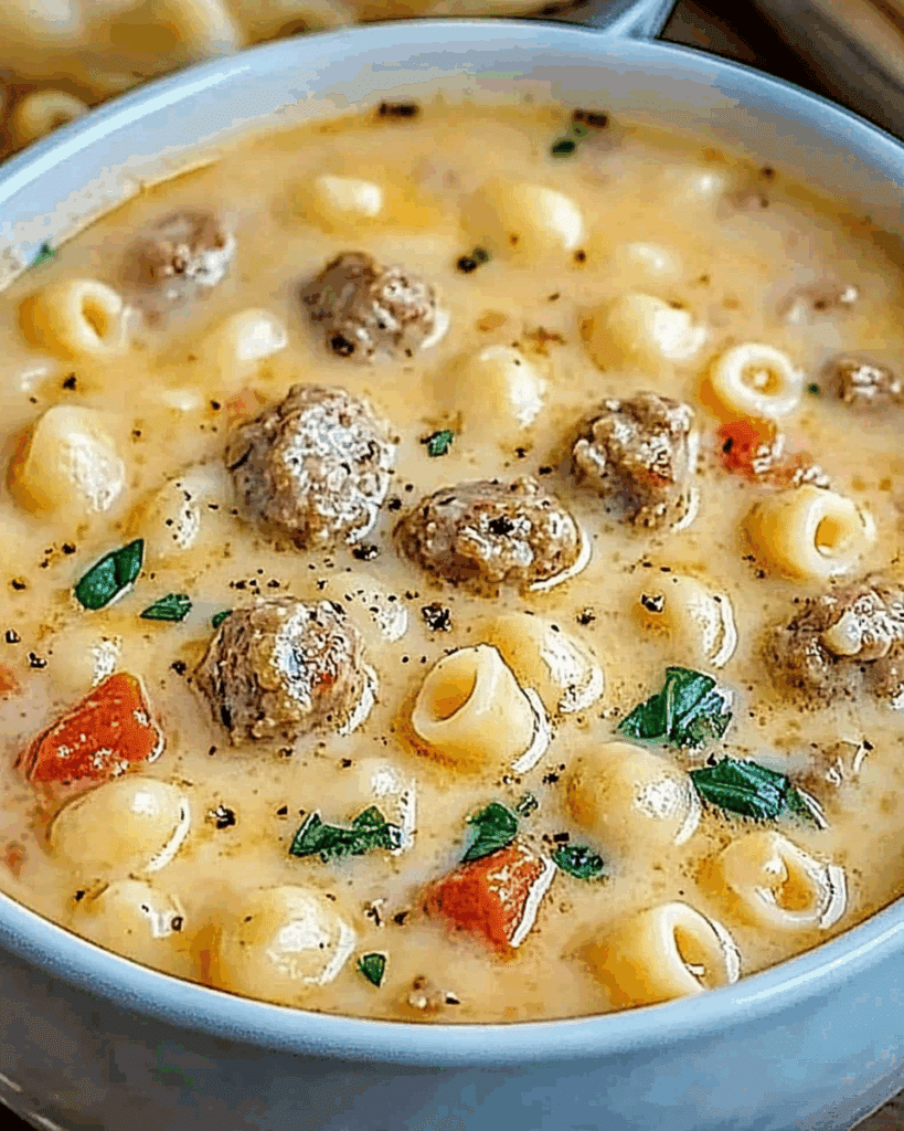 Creamy Parmesan Italian Sausage Ditalini Soup 2