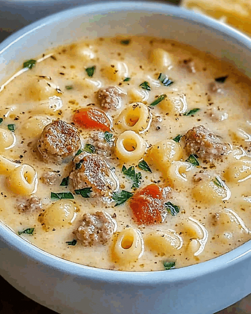 Creamy Parmesan Italian Sausage Ditalini Soup 3