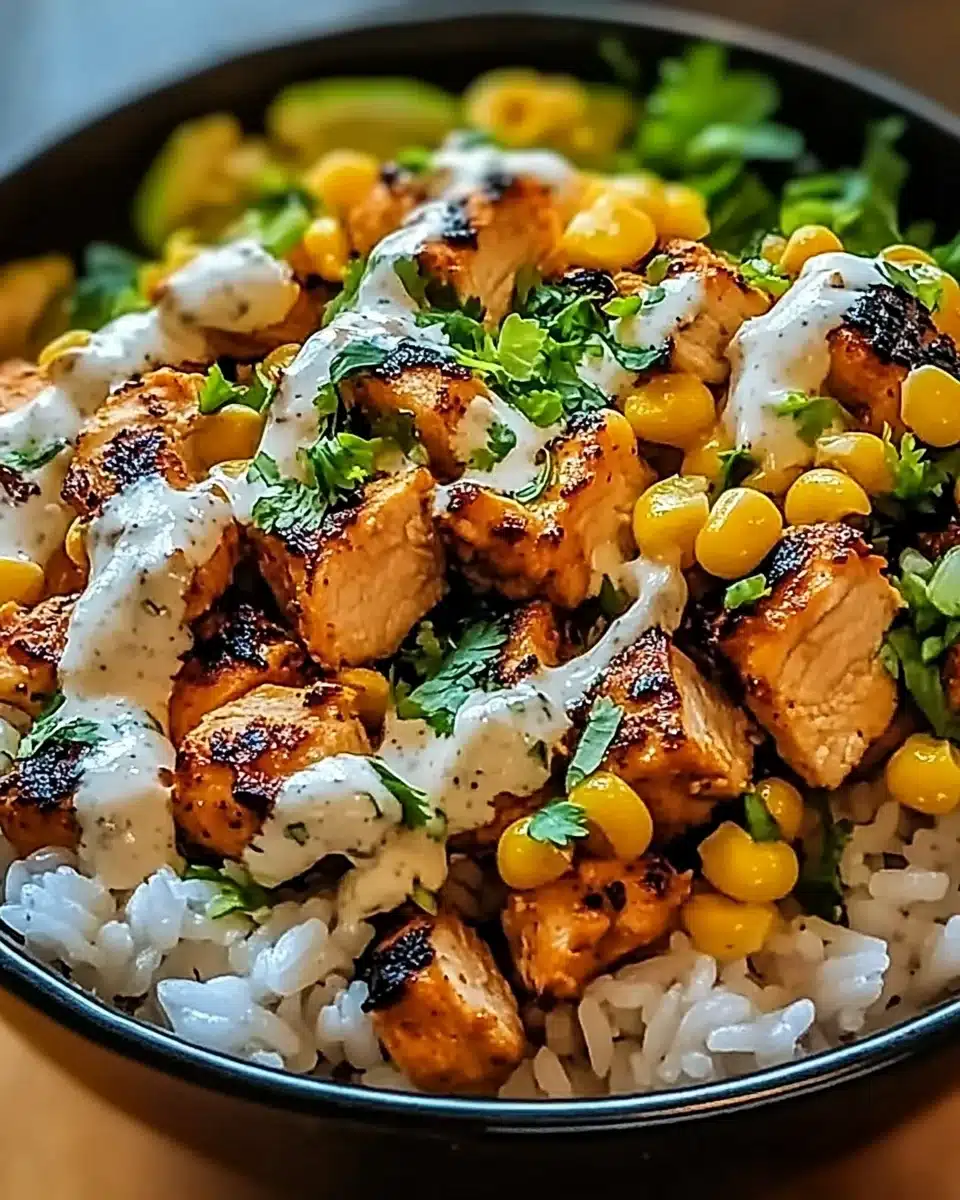 Effortless Street Corn Chicken Rice Bowl: Easy Recipe Delight!