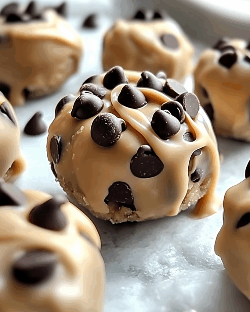 Frozen Greek Yogurt Peanut Butter Bites with Chocolate Chips