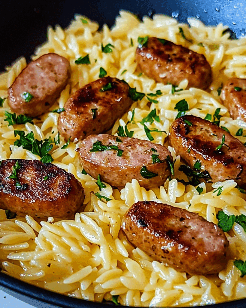 Garlic Butter Sausage and Orzo