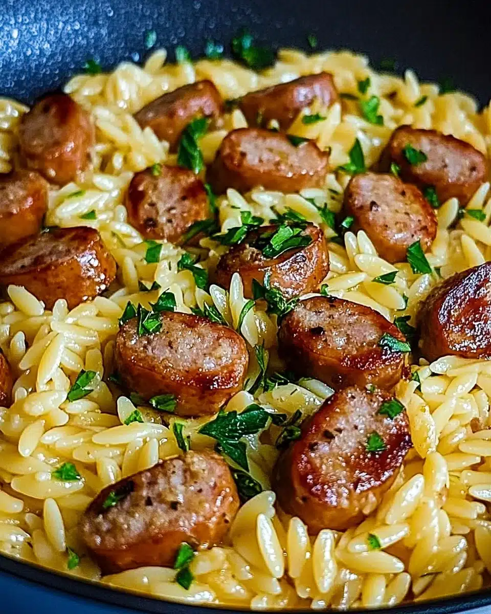 Garlic Butter Sausage and Orzo: A Flavorful Delight!