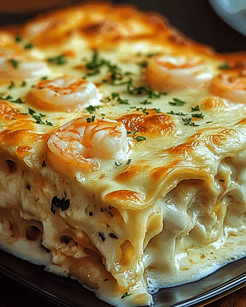 Garlic Butter Shrimp Scampi Lasagna 1