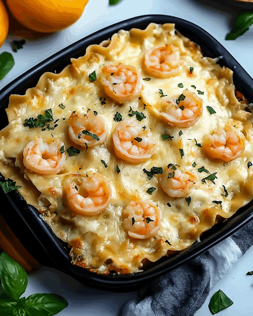 Garlic Butter Shrimp Scampi Lasagna