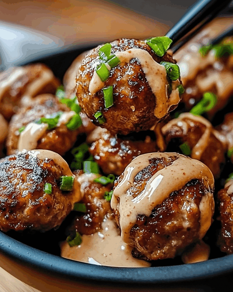 Korean BBQ Meatballs with Spicy Mayo Dip 3