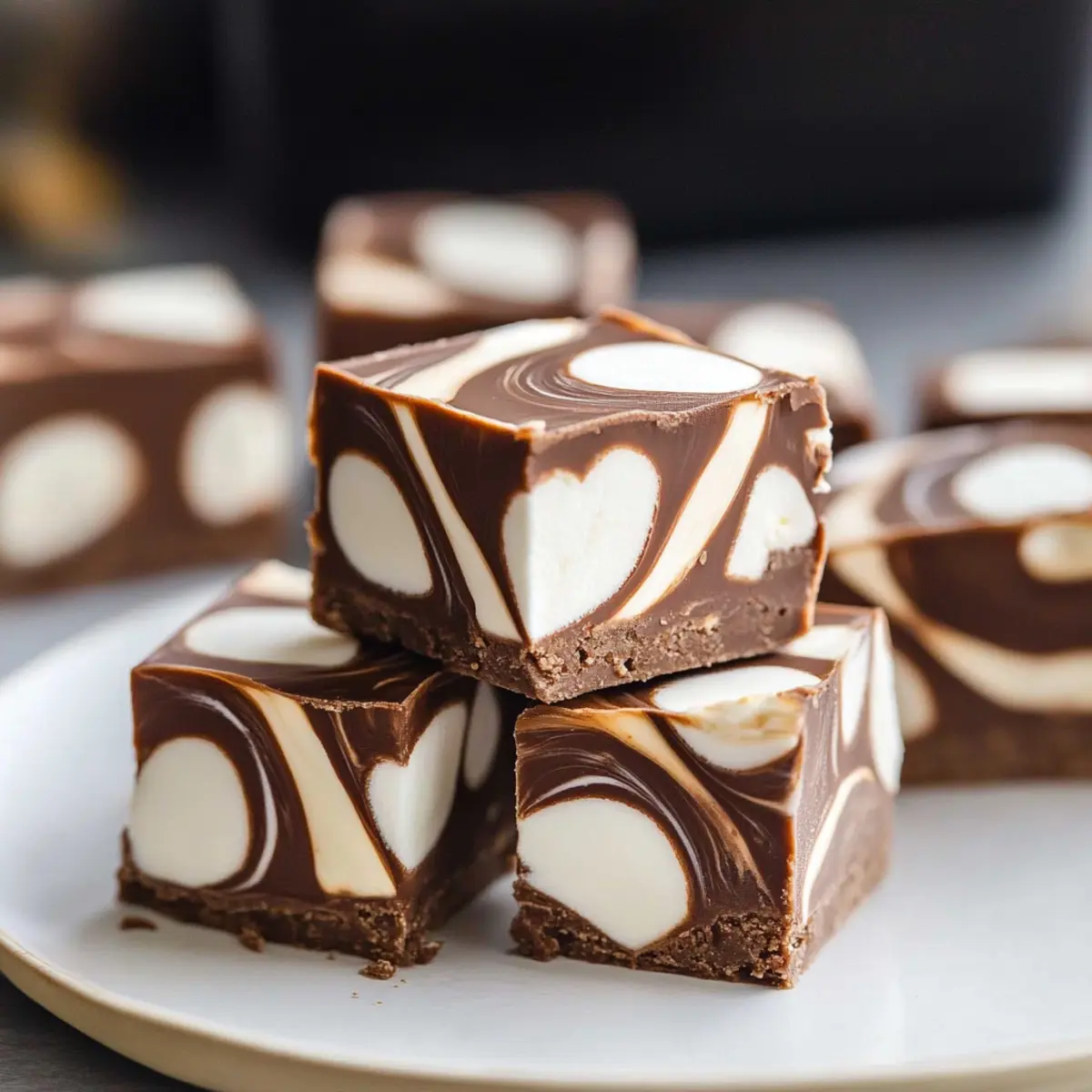 Marshmallow Swirl Fudge fylklb