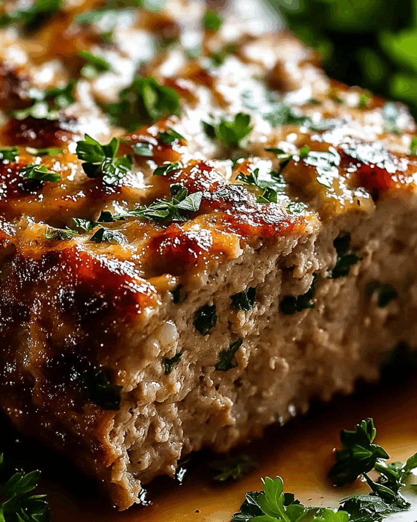 Melt in Your Mouth Garlic Parmesan Chicken Meatloaf