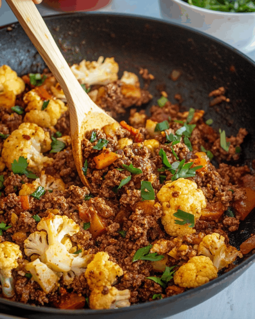 One Pan Ground Beef and Cauliflower Skillet 3