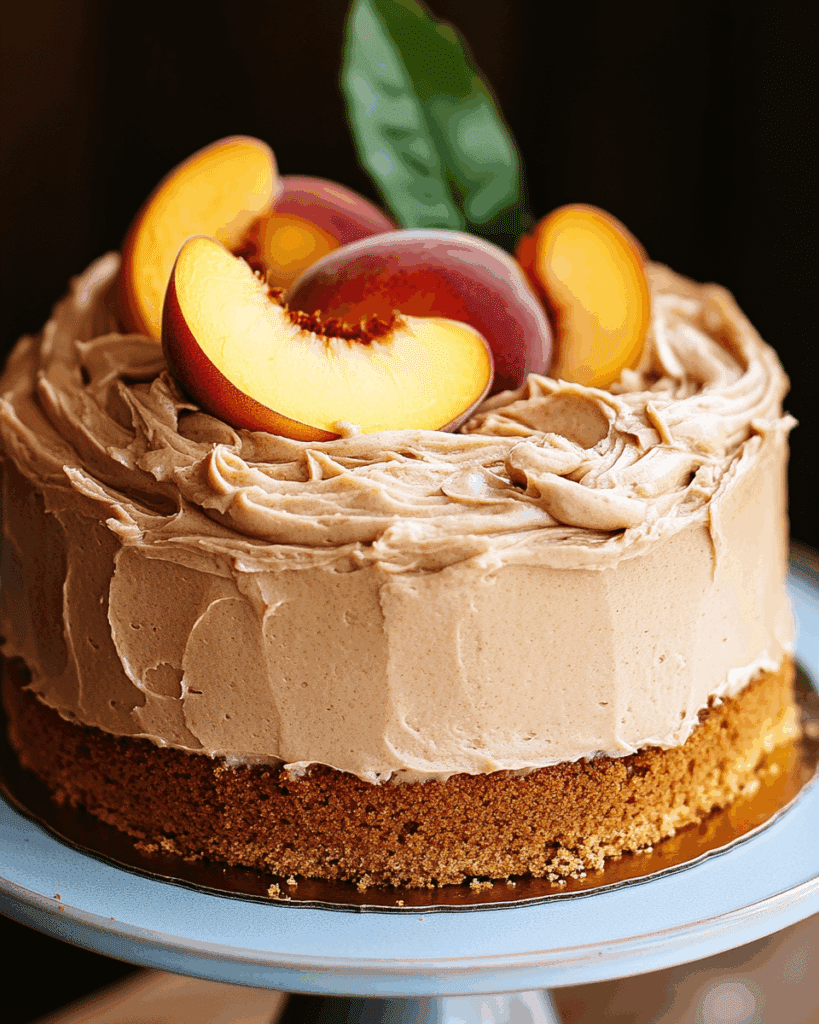 Peach Cake with Brown Sugar Frosting 3