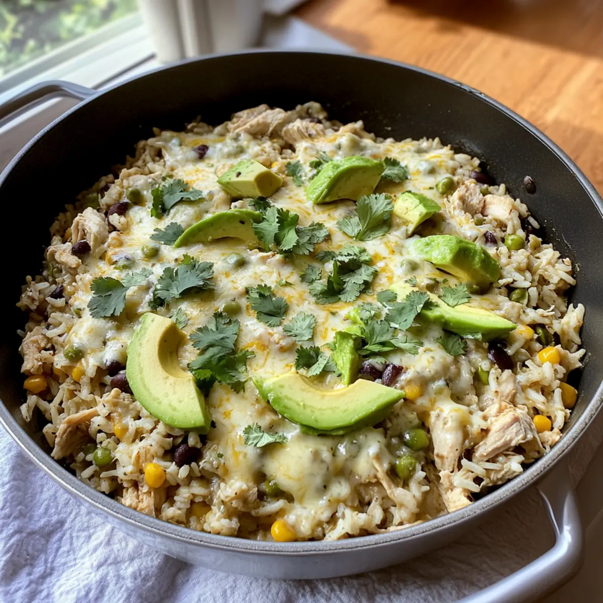 Salsa Verde Chicken Rice Skillet q1cpf9