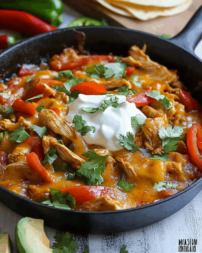 Skillet Chicken Fajitas Bake 3