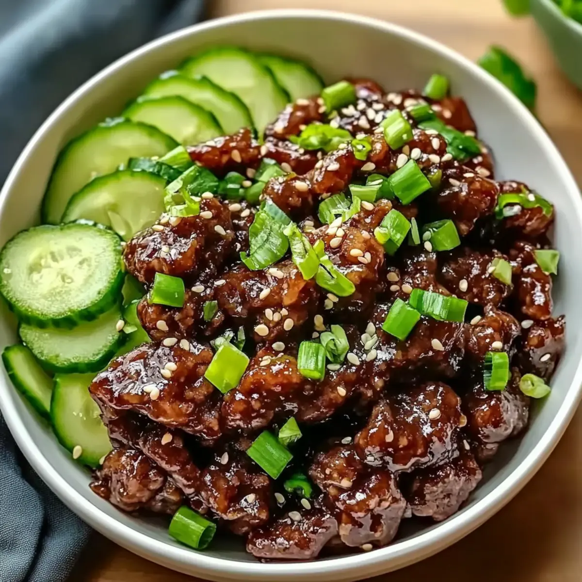 Spicy Keto Korean Beef with Cucumber Salad rpmted
