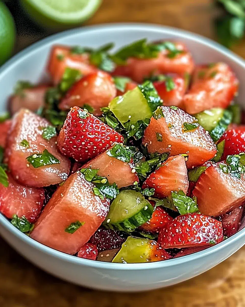 Strawberry Watermelon Salad with Honey Lime Dressing made easy!