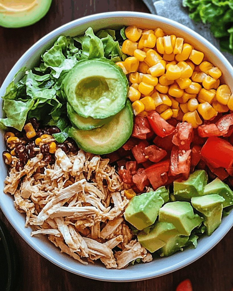 Taco Salad Bowls with Shredded Chicken 3