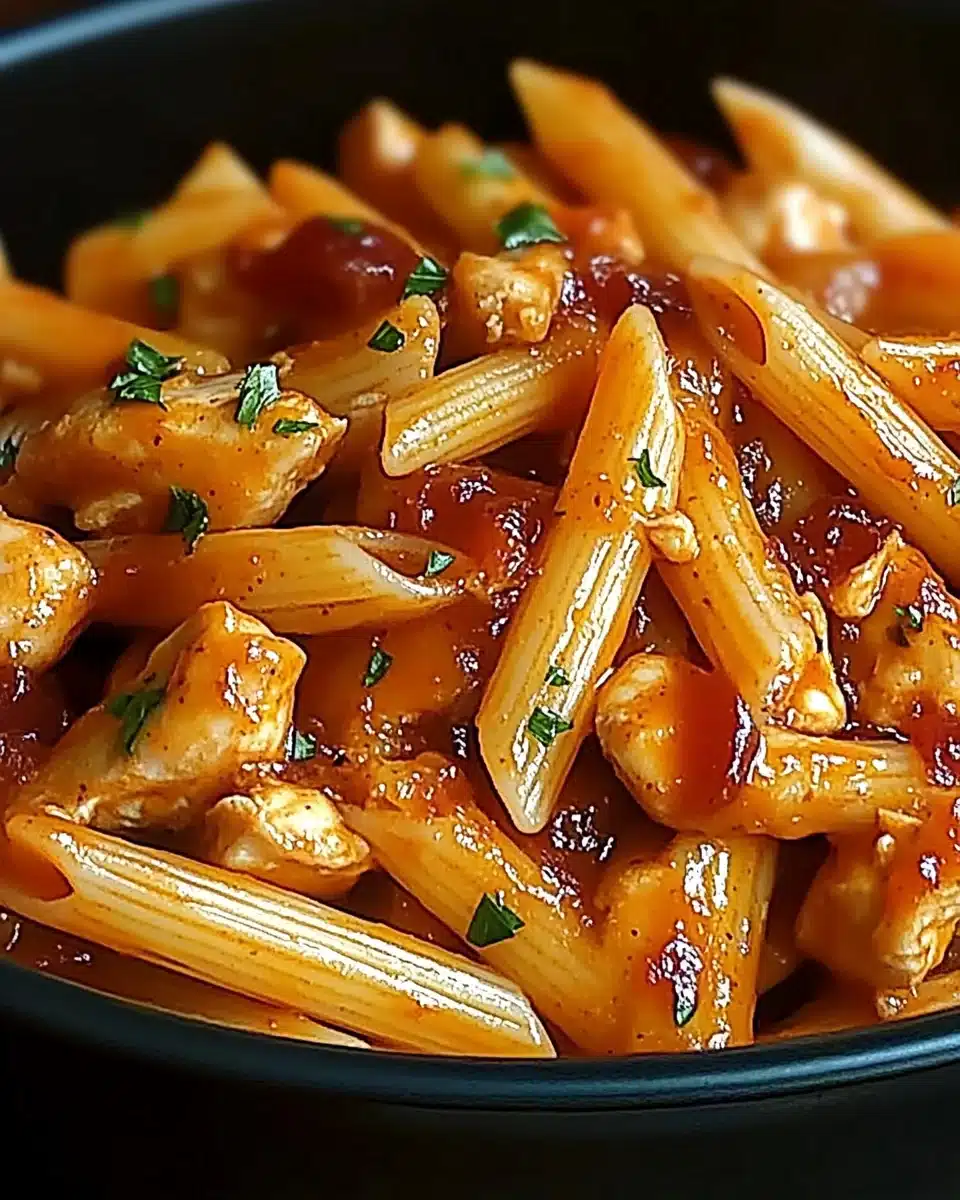 Tangy Honey BBQ Chicken Penne: A Flavorful Delight!