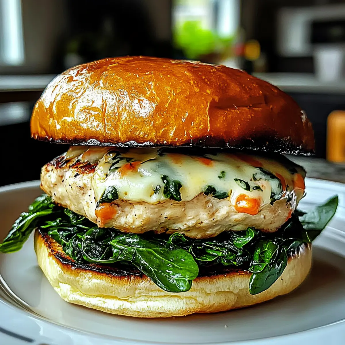 Savor the Flavor of White Cheddar and Spinach Chicken Burgers