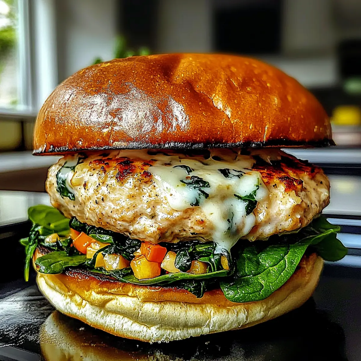 White Cheddar and Spinach Chicken Burgers kw948g