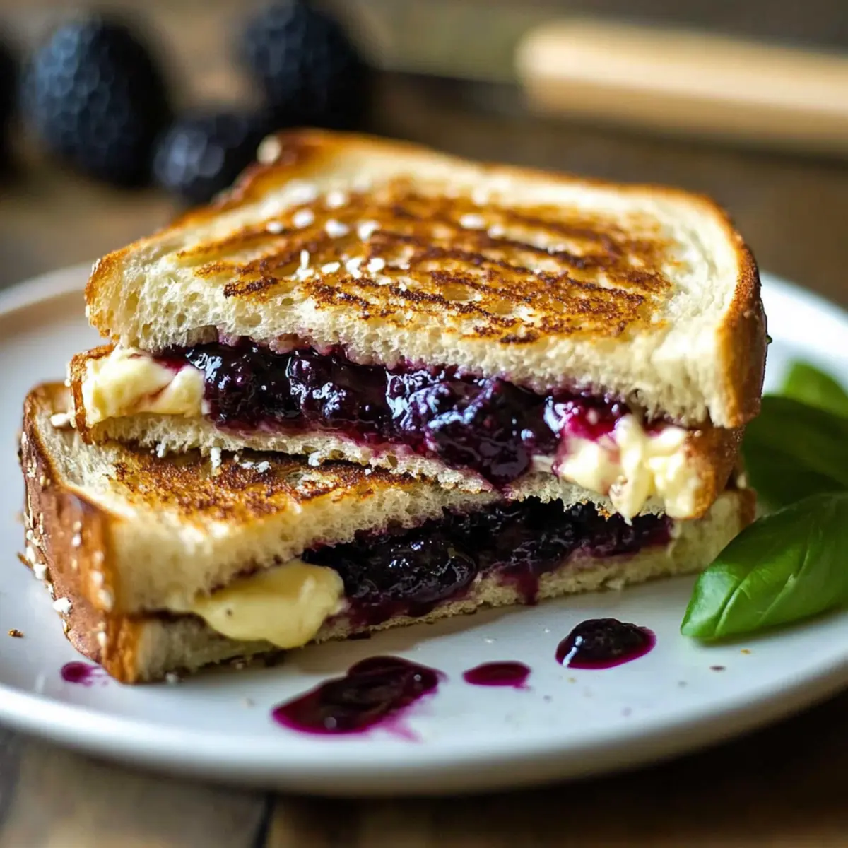 Balsamic Blackberry Bliss Grilled Cheese for Gourmet Lunch Joy