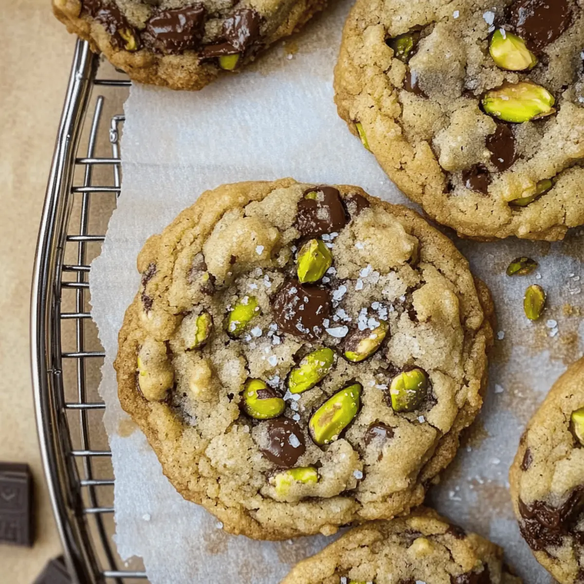 Salted Pistachio Dark Chocolate Chip Cookies to Savor