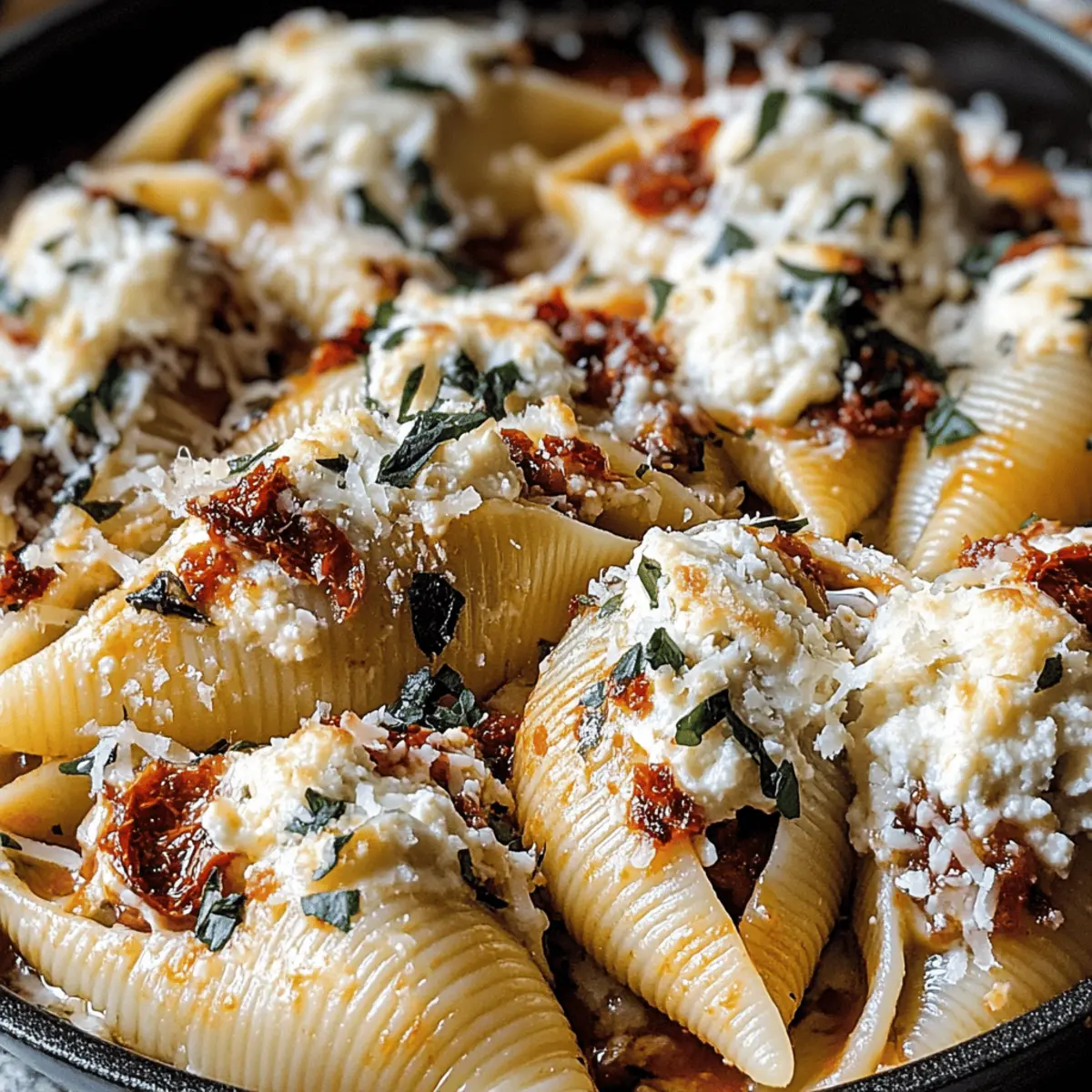 Creamy Sun-Dried Tomato and Ricotta Stuffed Shells Bliss