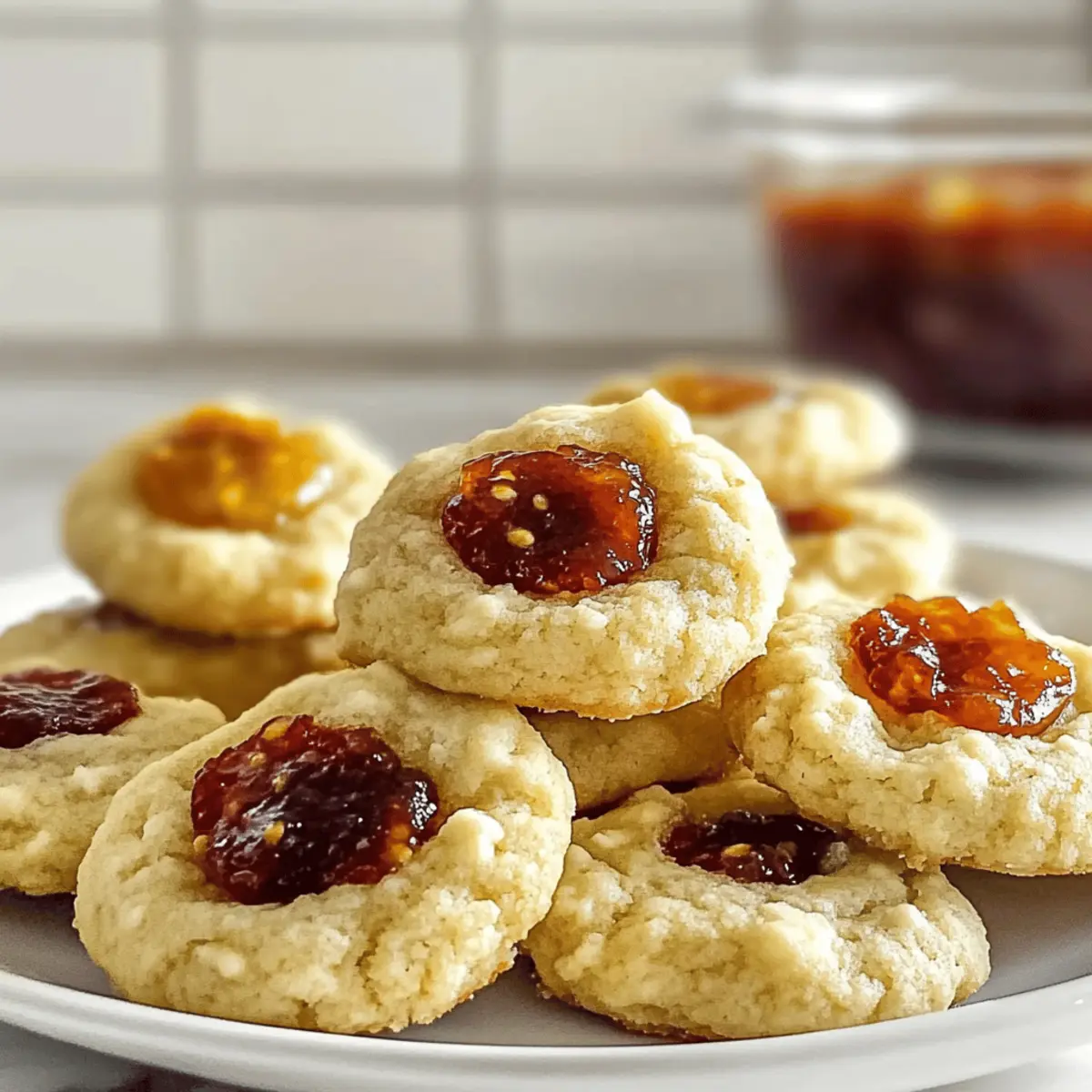 Cheesy Savory Thumbprint Cookies with Bold Tomato Jam Delight