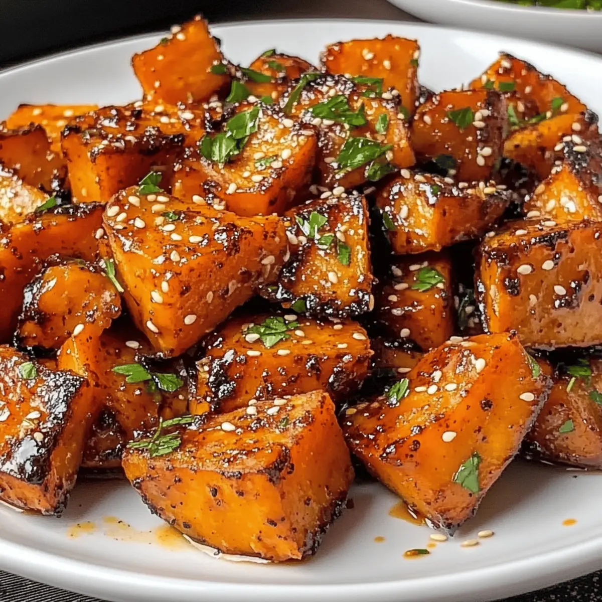 Sweet and Spicy Honey Chili Smashed Sweet Potatoes Delight