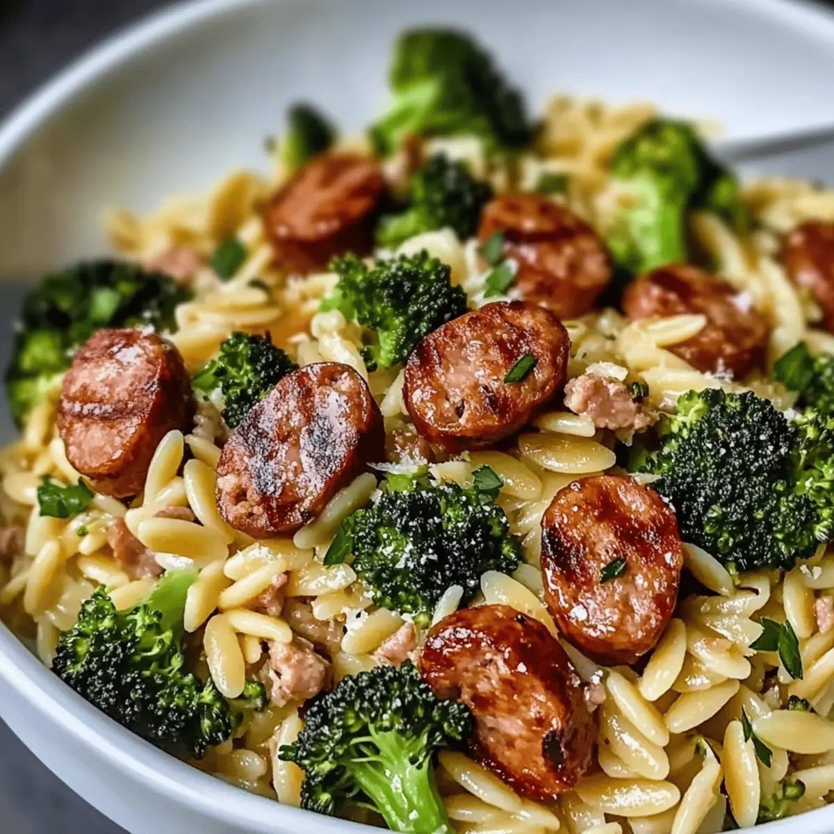 Delicious Chicken Sausage and Broccoli Orzo in One Pot