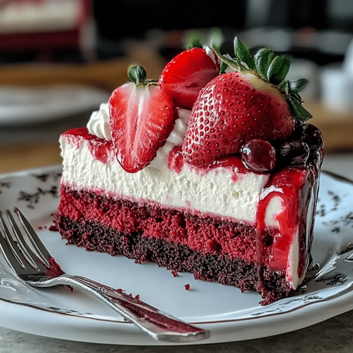 Red Velvet Strawberry Cheesecake That's Simply Irresistible
