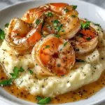 Creamy Garlic Shrimp Over Mashed Potatoes