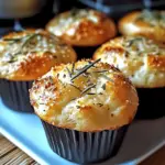 Easy Garlic Rosemary Focaccia Muffins