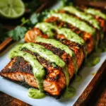 Baked Cajun Salmon with Creamy Avocado Lime Sauce