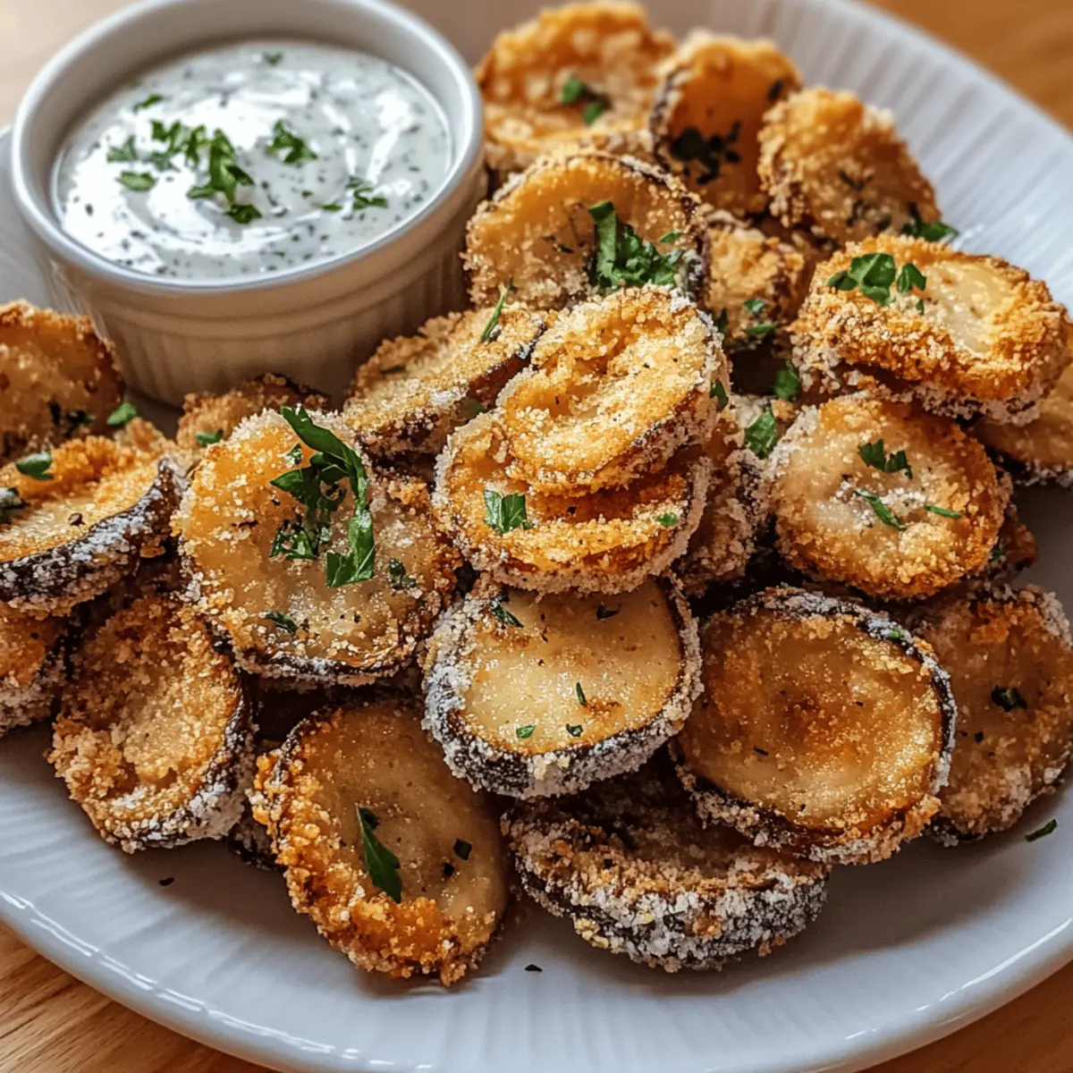 Crispy Christmas Fried Sliced Mushrooms with Ranch Delight