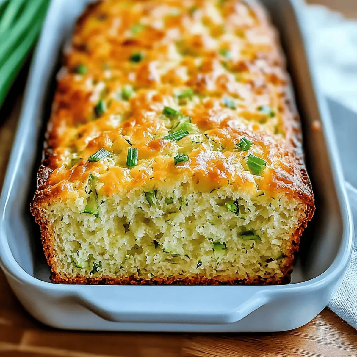 Savory Green Onion Zucchini Cheddar Quick Bread Bliss