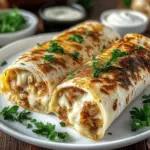 Cozy Cheesy Garlic Chicken Wraps