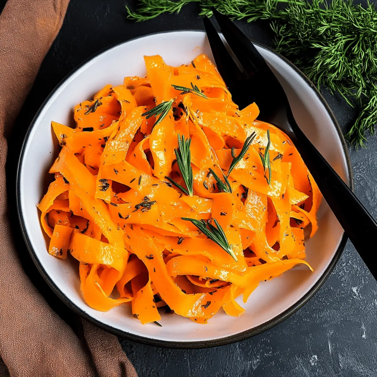 Carrot Ribbons with Rosemary Butter Sauce gowhjg