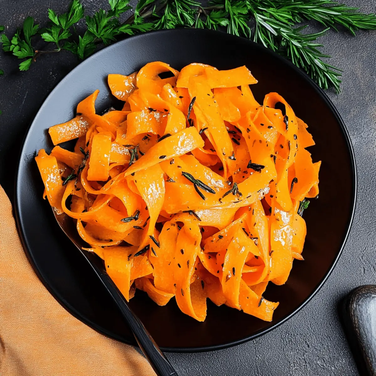Carrot Ribbons with Rosemary Butter Sauce for Elegant Meals