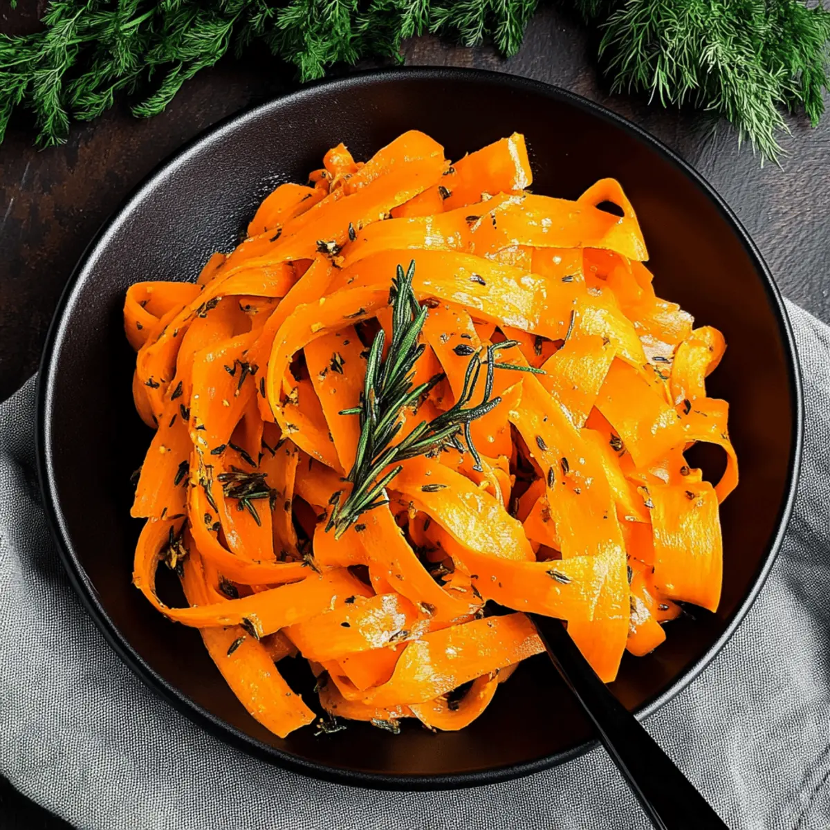 Carrot Ribbons with Rosemary Butter Sauce v9m64t