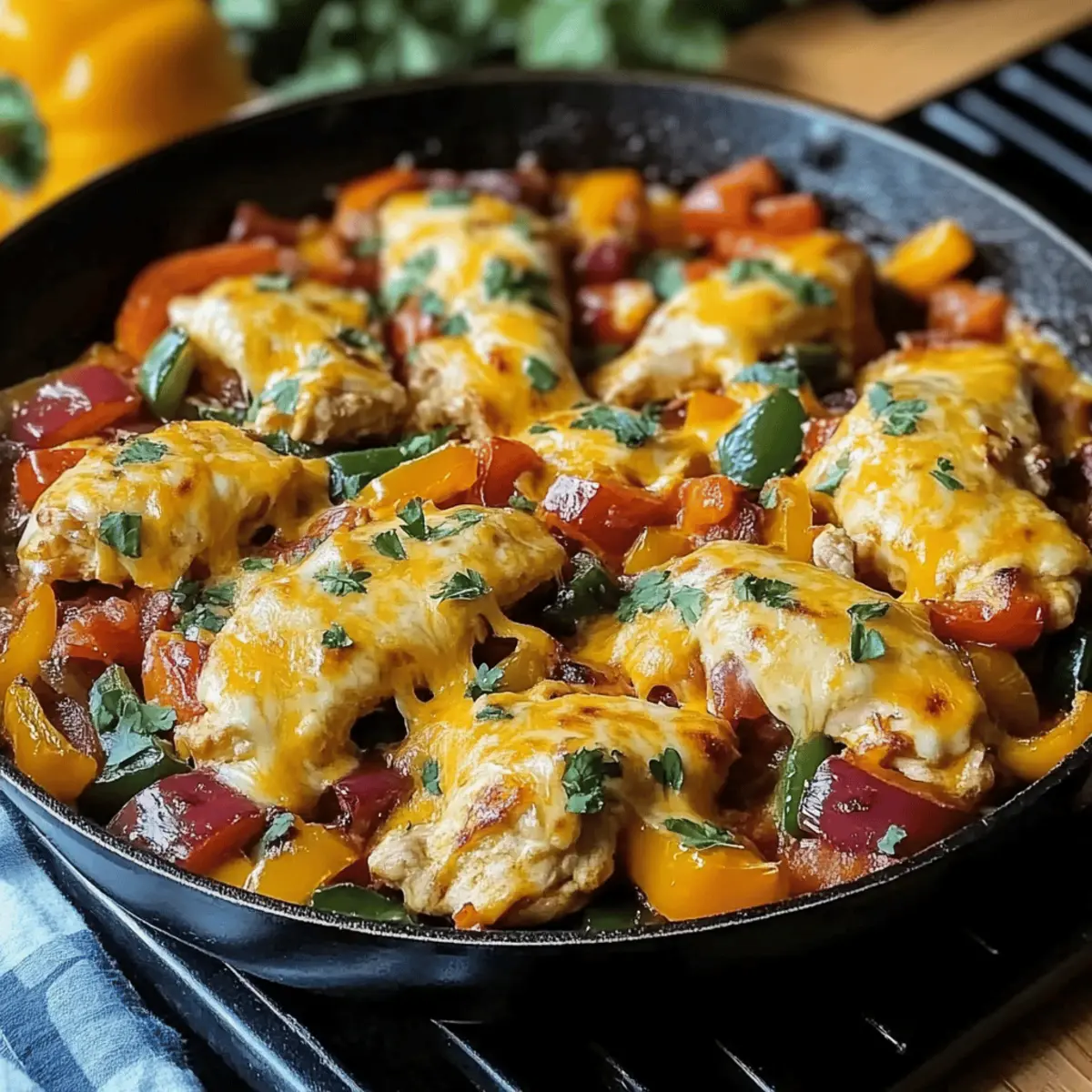 Cheesy Baja Chicken Bell Pepper Skillet s2cs9q