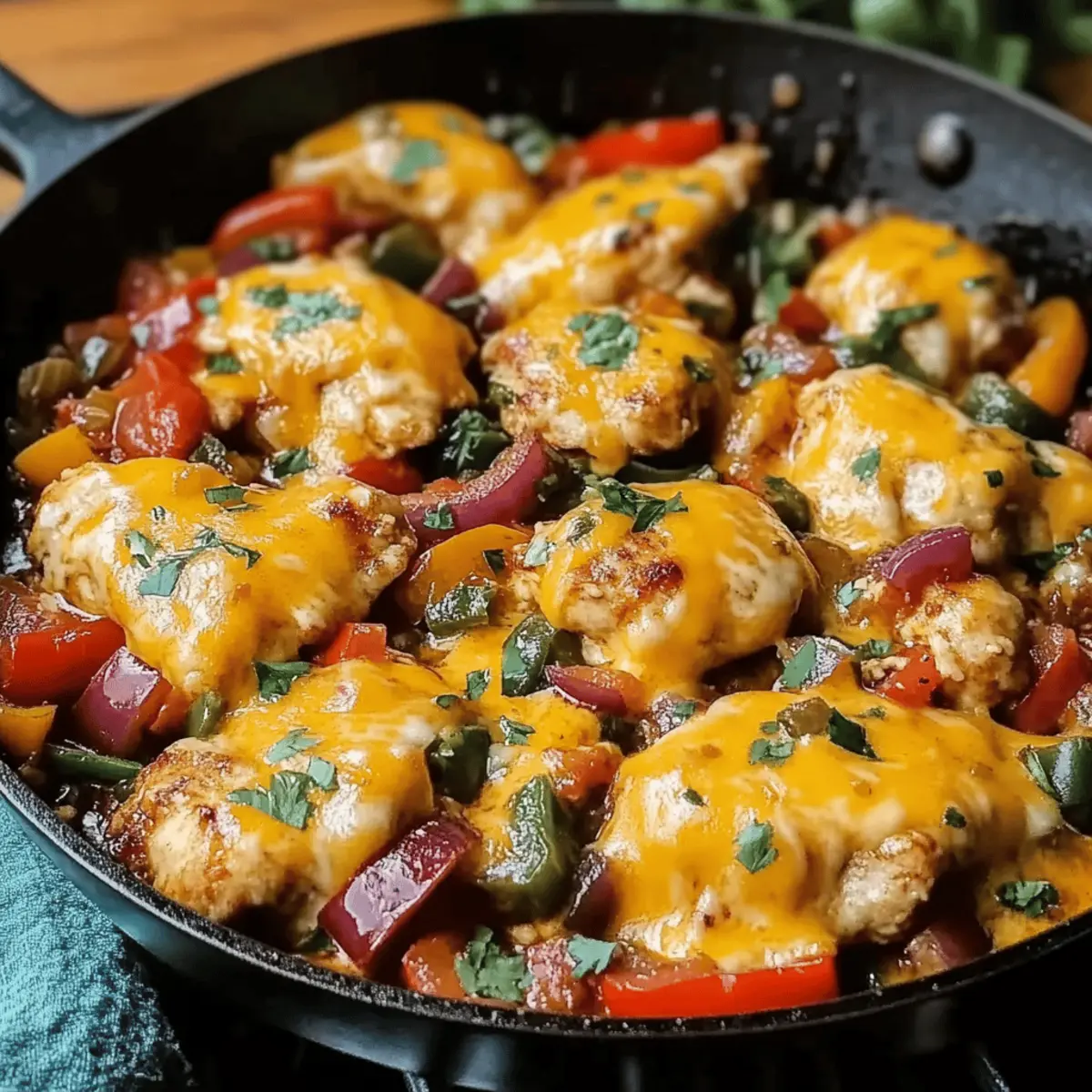 Cheesy Baja Chicken & Bell Pepper Skillet: Quick Comfort Delight