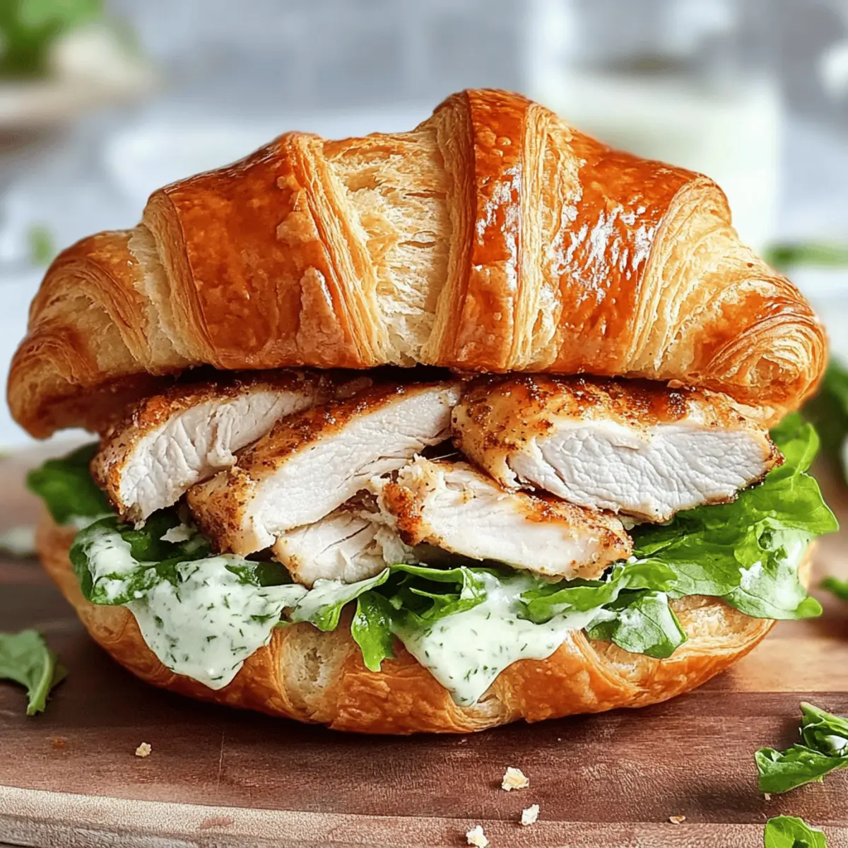 Chicken Caesar Croissant Sandwich m9pjgh