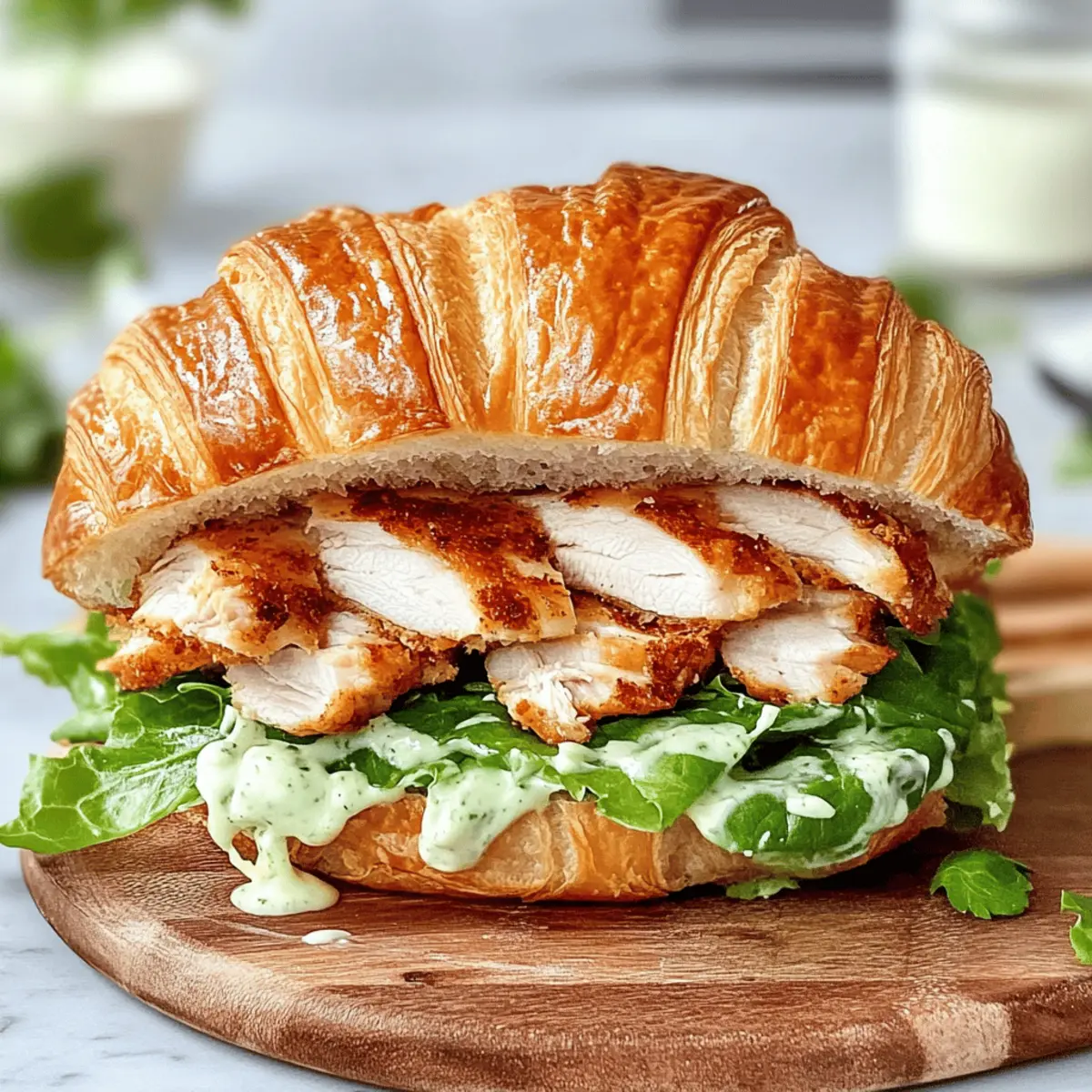 Chicken Caesar Croissant Sandwich trig7v