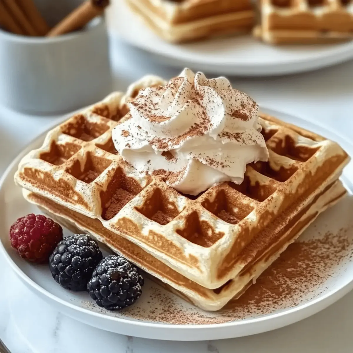 Cozy Cinnamon Waffles with Whipped Cream Bliss