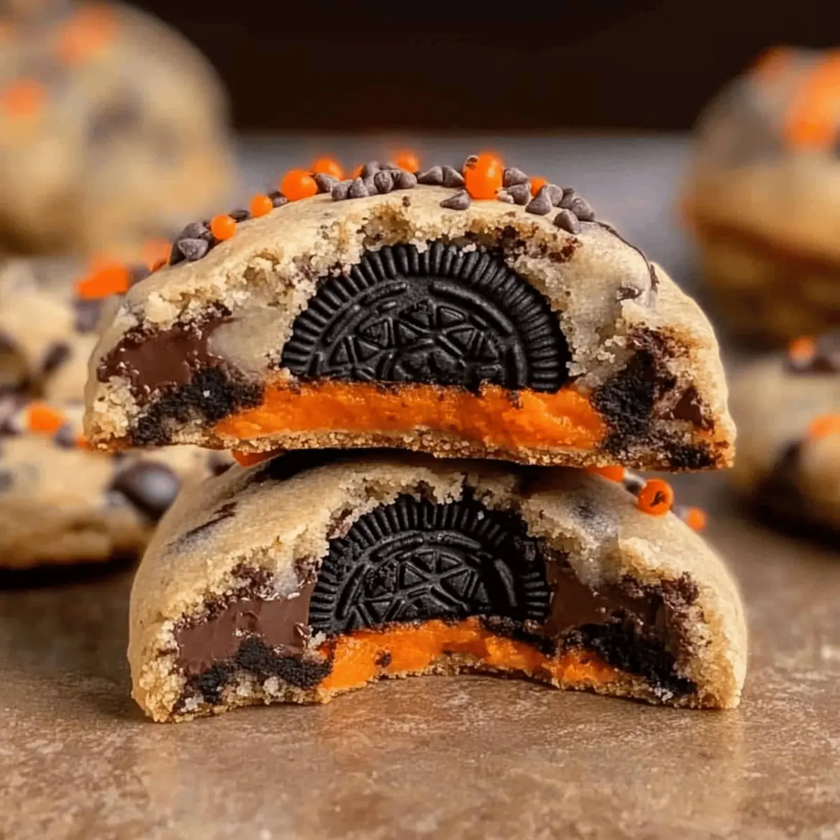 Halloween Oreo Stuffed Chocolate Chip Cookies in Just 14 Minutes
