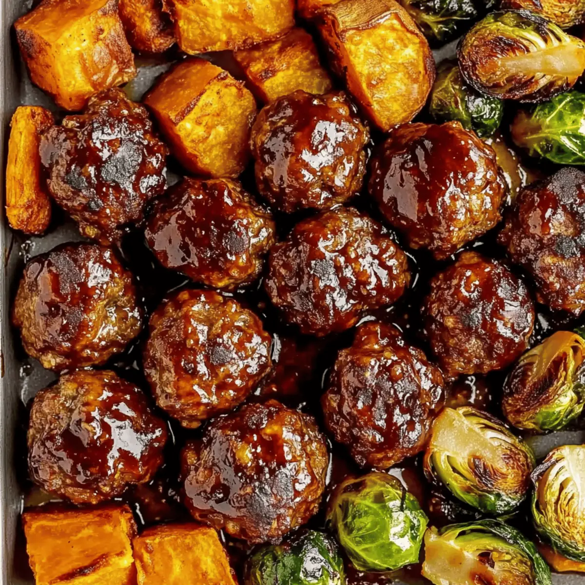 Korean BBQ Meatballs with Roasted Vegetables fauwkt