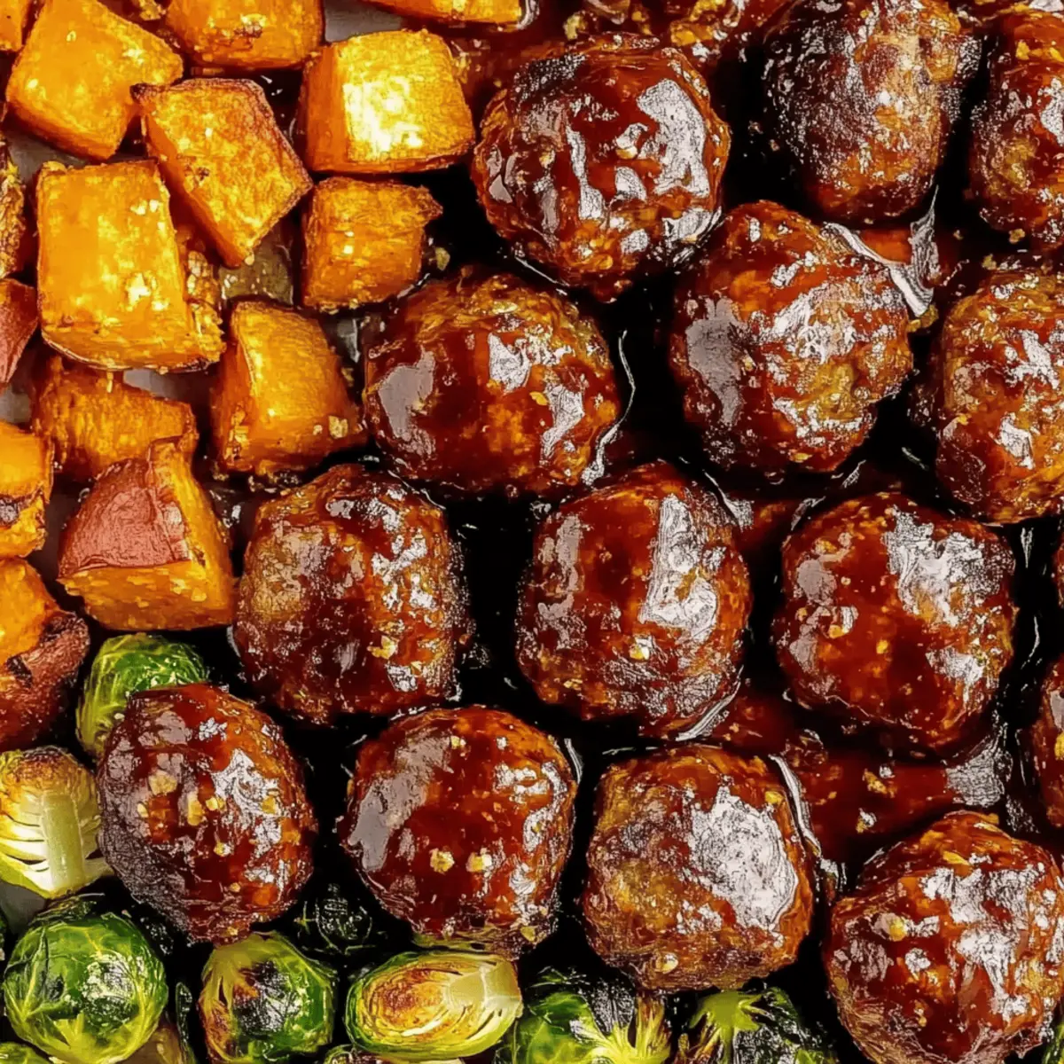 Korean BBQ Meatballs with Roasted Vegetables skgnyg