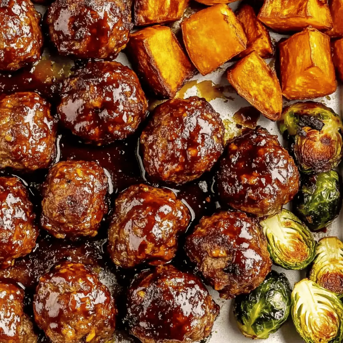 Korean BBQ Meatballs with Roasted Vegetables uzczyj