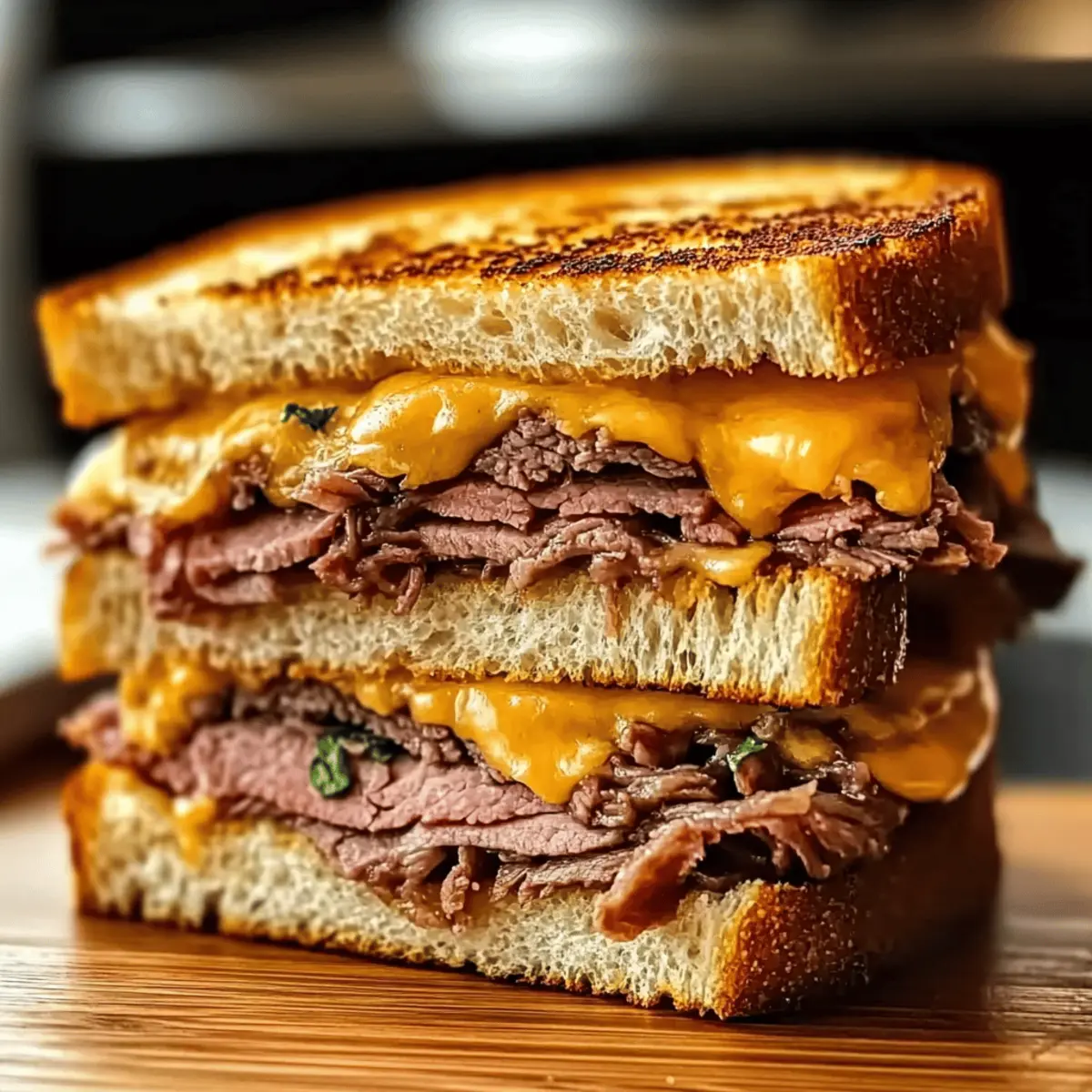 Savor the Irresistible Roast Beef & Cheddar Melt Sandwich